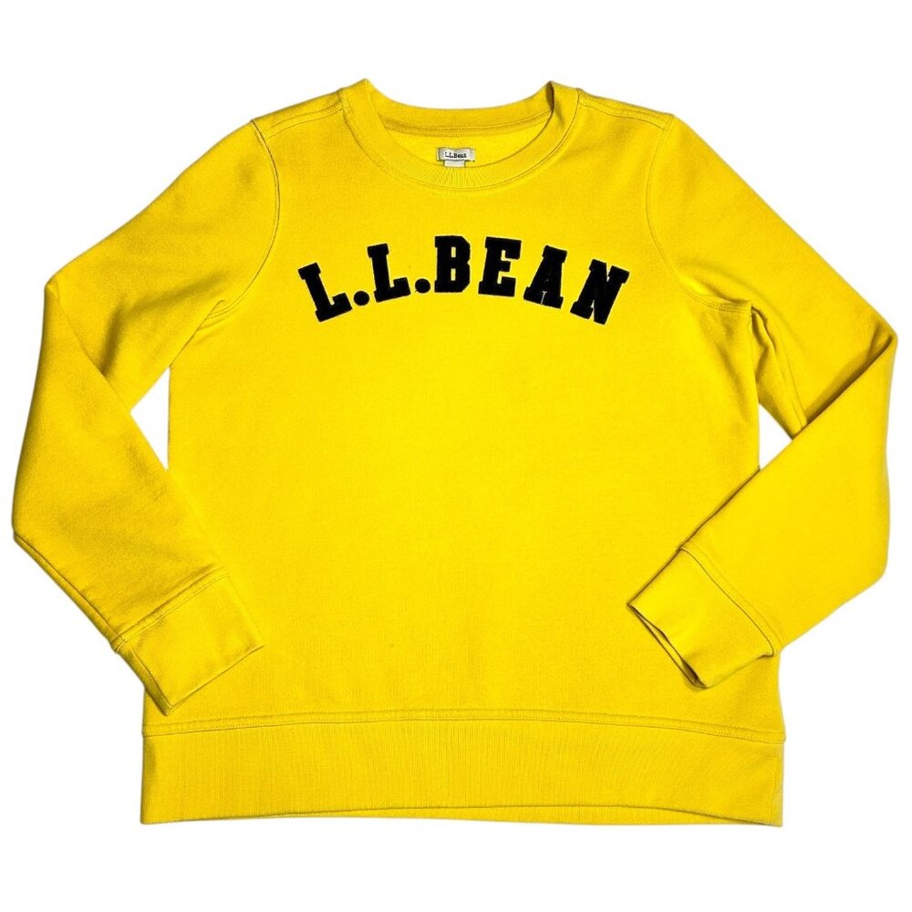 L.L. Bean Yellow 1912 Crewneck Sweatshirt | Womens Size M | Soft Cozy Fleece